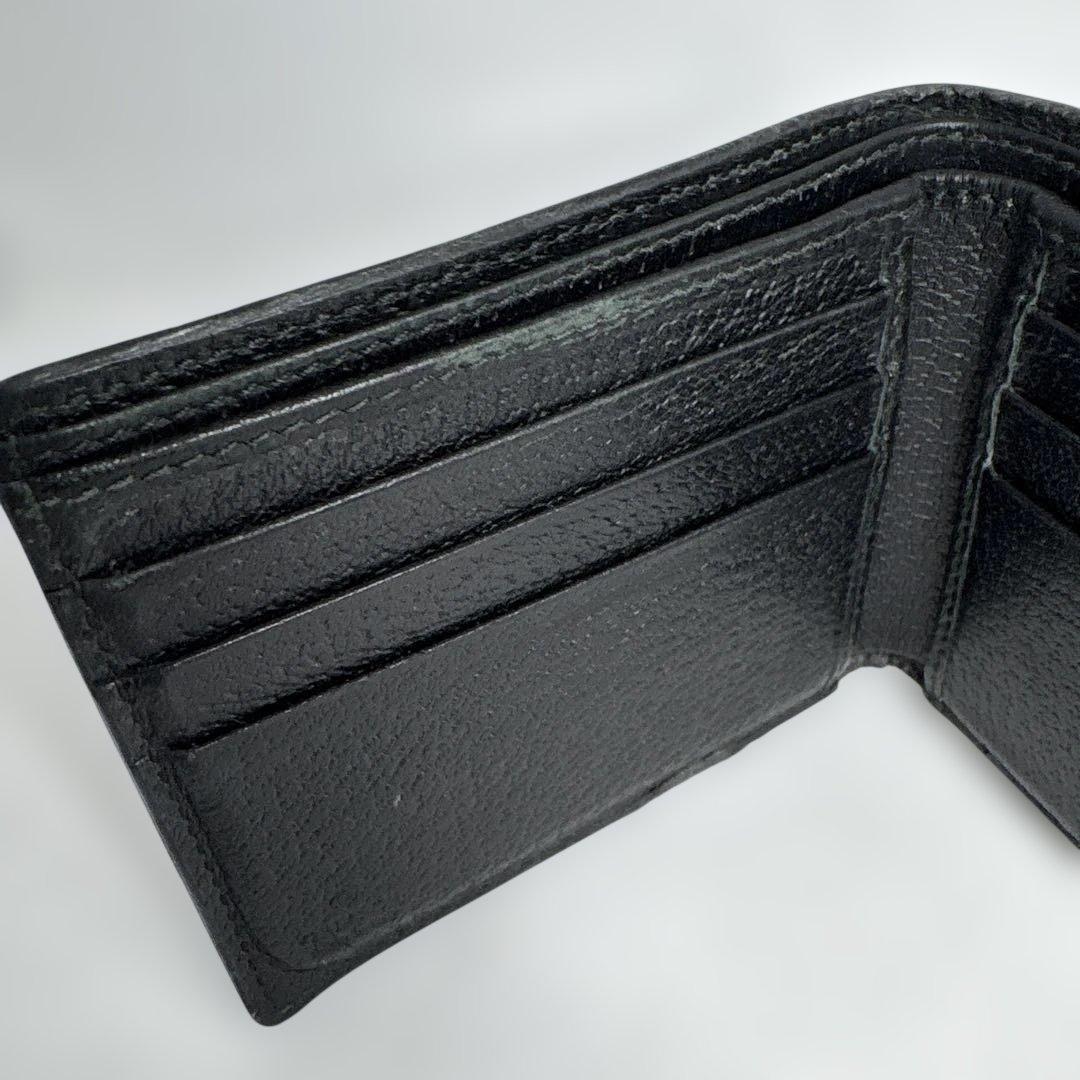 Gucci ブラック レザー 二つ折り財布