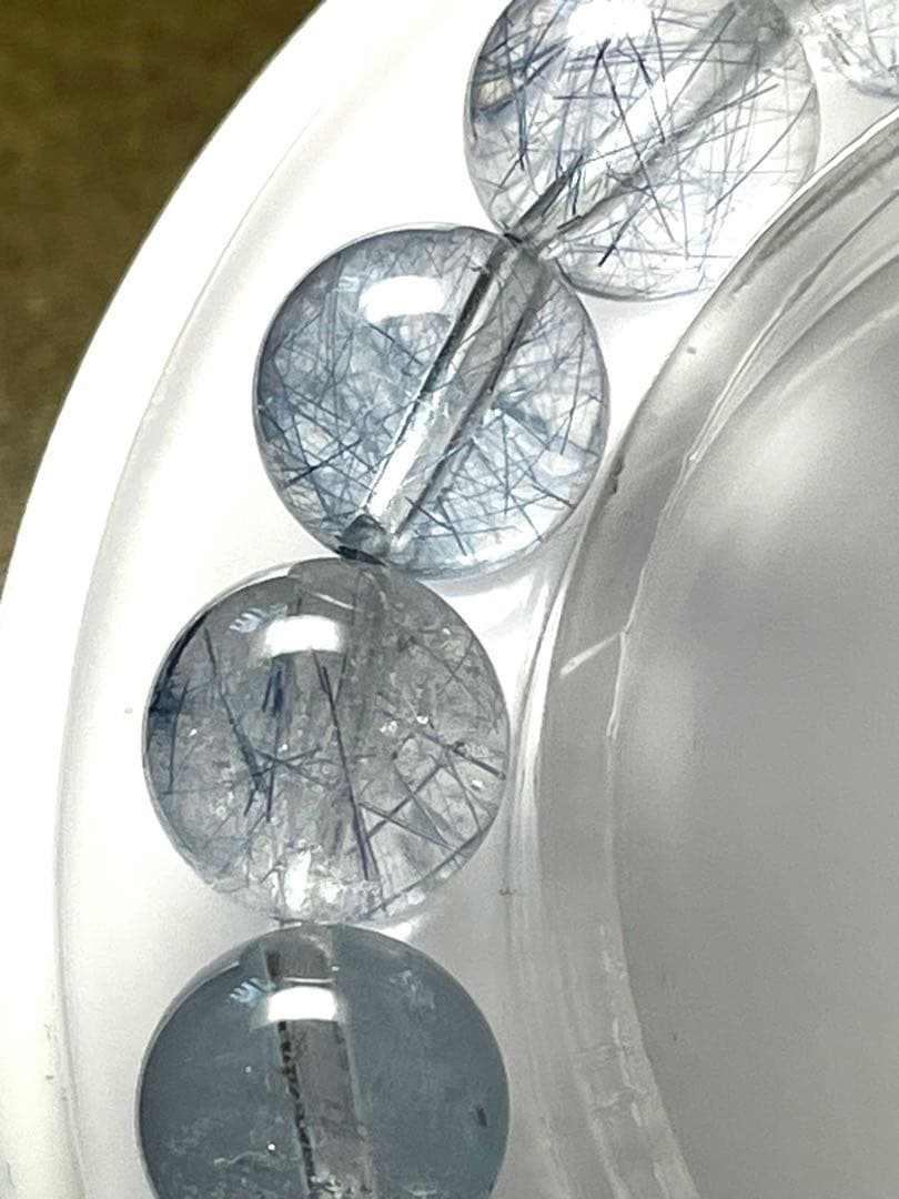 超希少！！ブルーサゲニティックルチルクォーツ9.8㎜新品未使用）高品質ブルー針