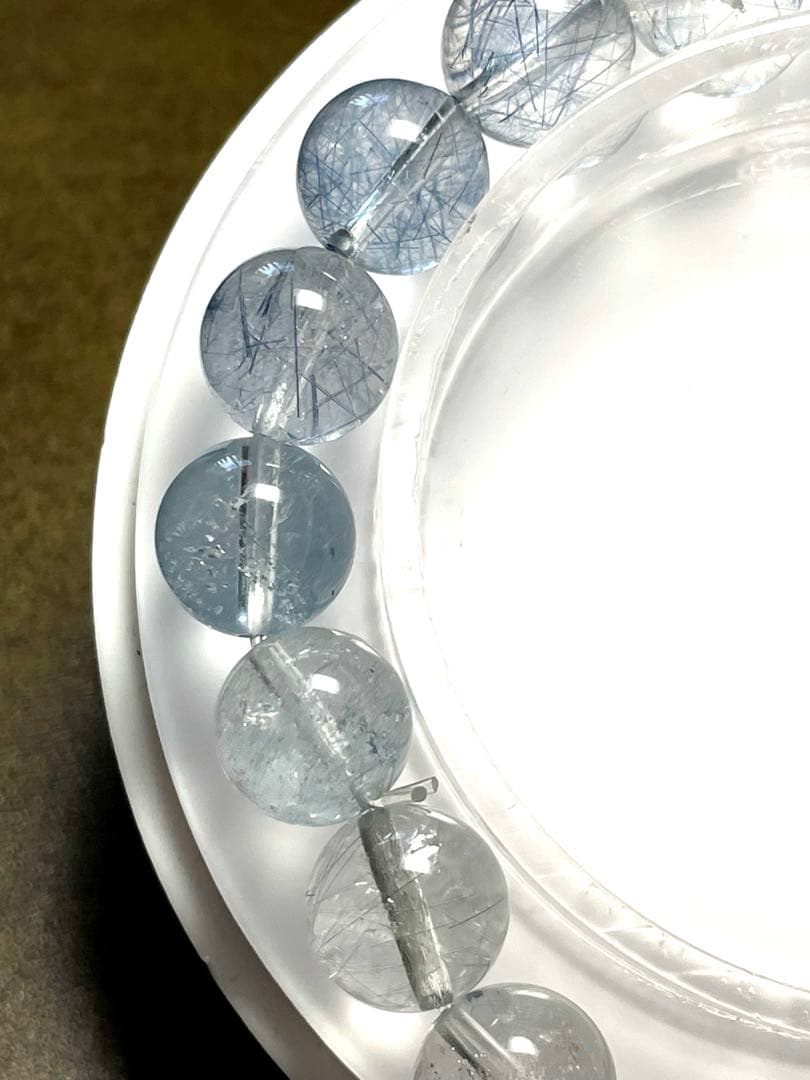 超希少！！ブルーサゲニティックルチルクォーツ9.8㎜新品未使用）高品質ブルー針