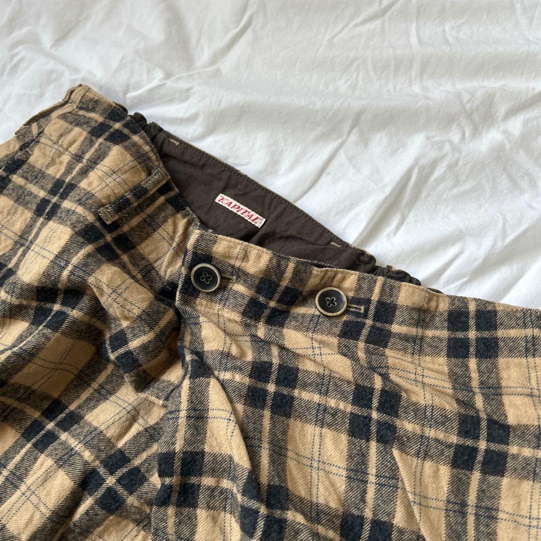 キャピタル　ウールタータンチェックサルエルパンツ サイズ1 KAPITAL
