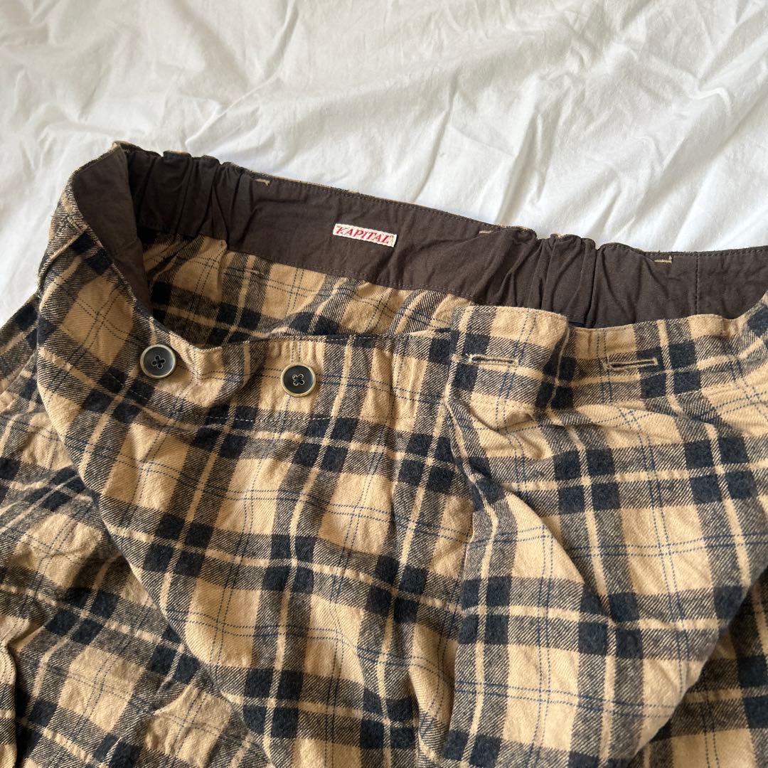 キャピタル　ウールタータンチェックサルエルパンツ サイズ1 KAPITAL