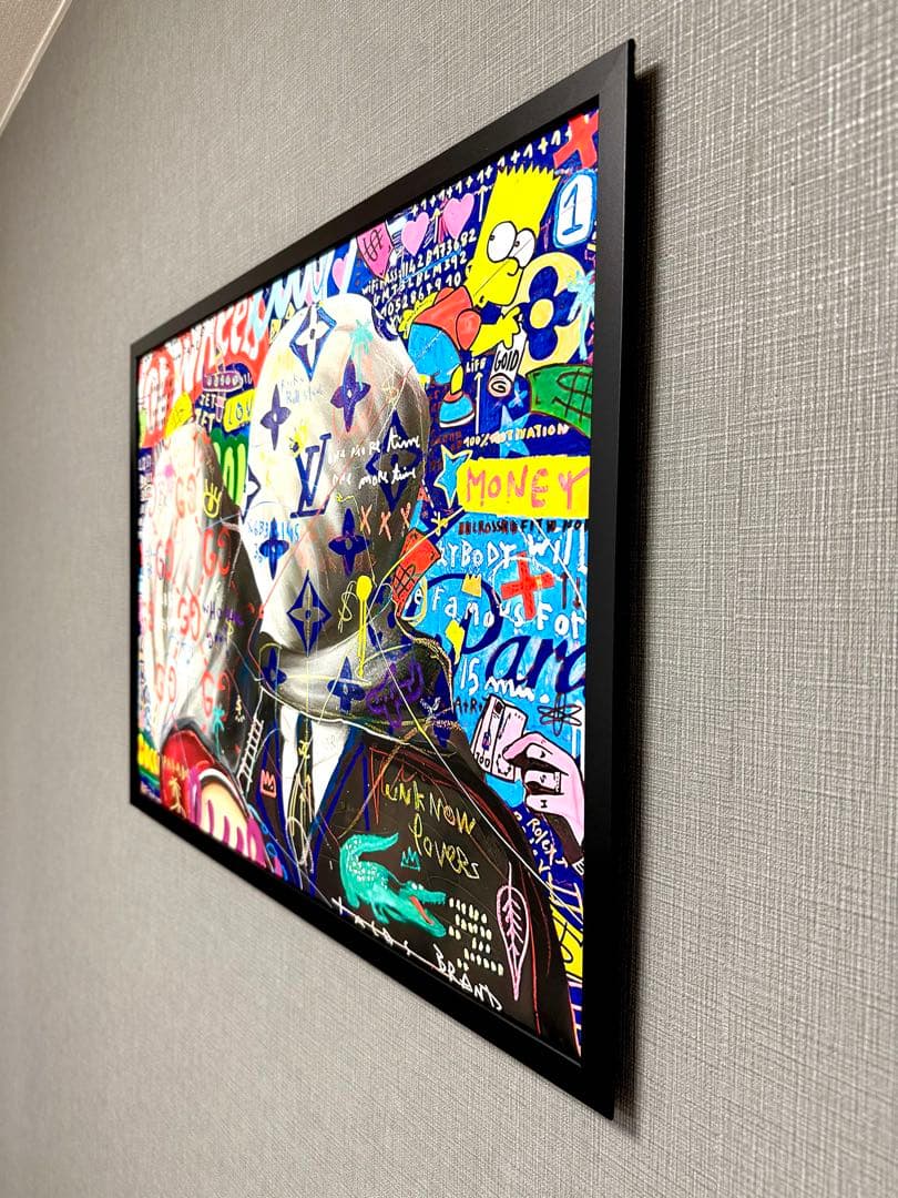 No.264フレーム付きキャンバスアート　マグリット　恋人たち　オマージュアート