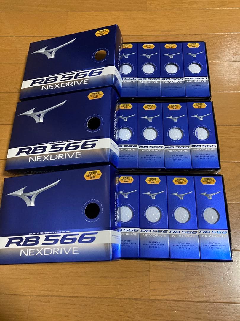 【新品】　ミズノ RB 566 ネクスドライブ　ホワイト　3ダース