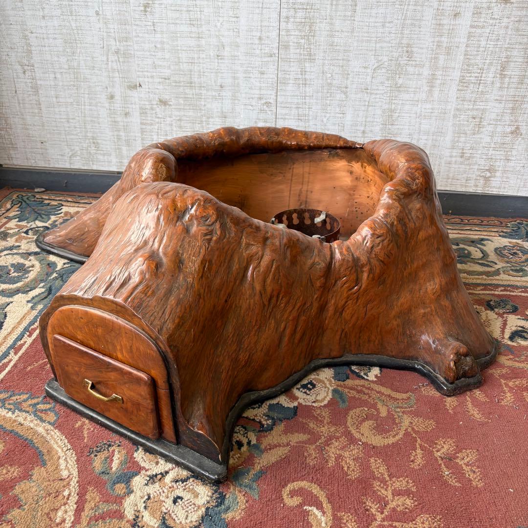 昭和レトロ 古家具 屋久杉 切り株火鉢 天然木製 大型火鉢 囲炉裏 古民家古道具