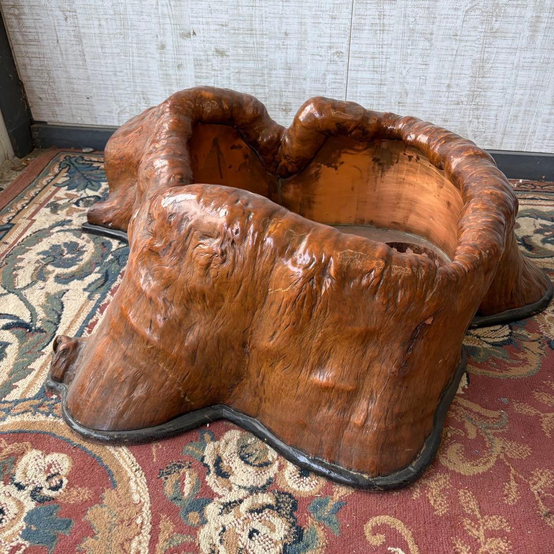 昭和レトロ 古家具 屋久杉 切り株火鉢 天然木製 大型火鉢 囲炉裏 古民家古道具