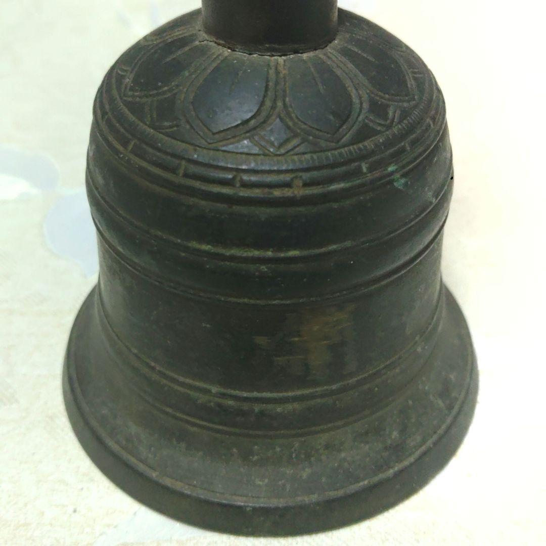 古銅　金剛鈴　五鈷鈴　密教法具　独鈷鈴　　銅製　仏教美術　ア12