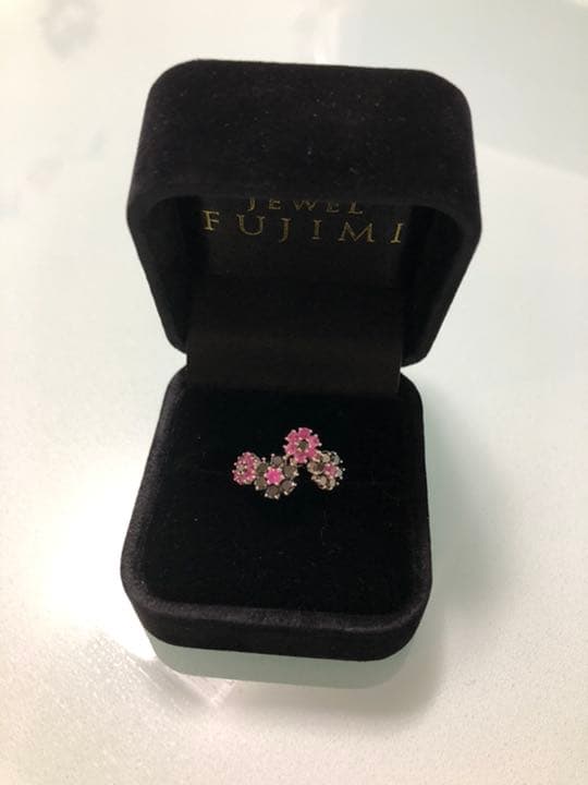 ブラックダイヤモンド/ピンクサファイヤ リング