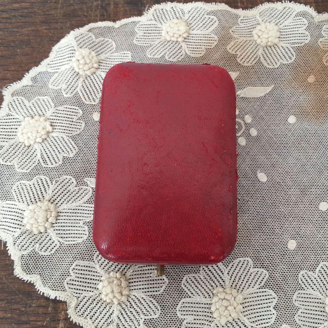 赤 ジュエリーボックス フランス アンティーク ネックレス