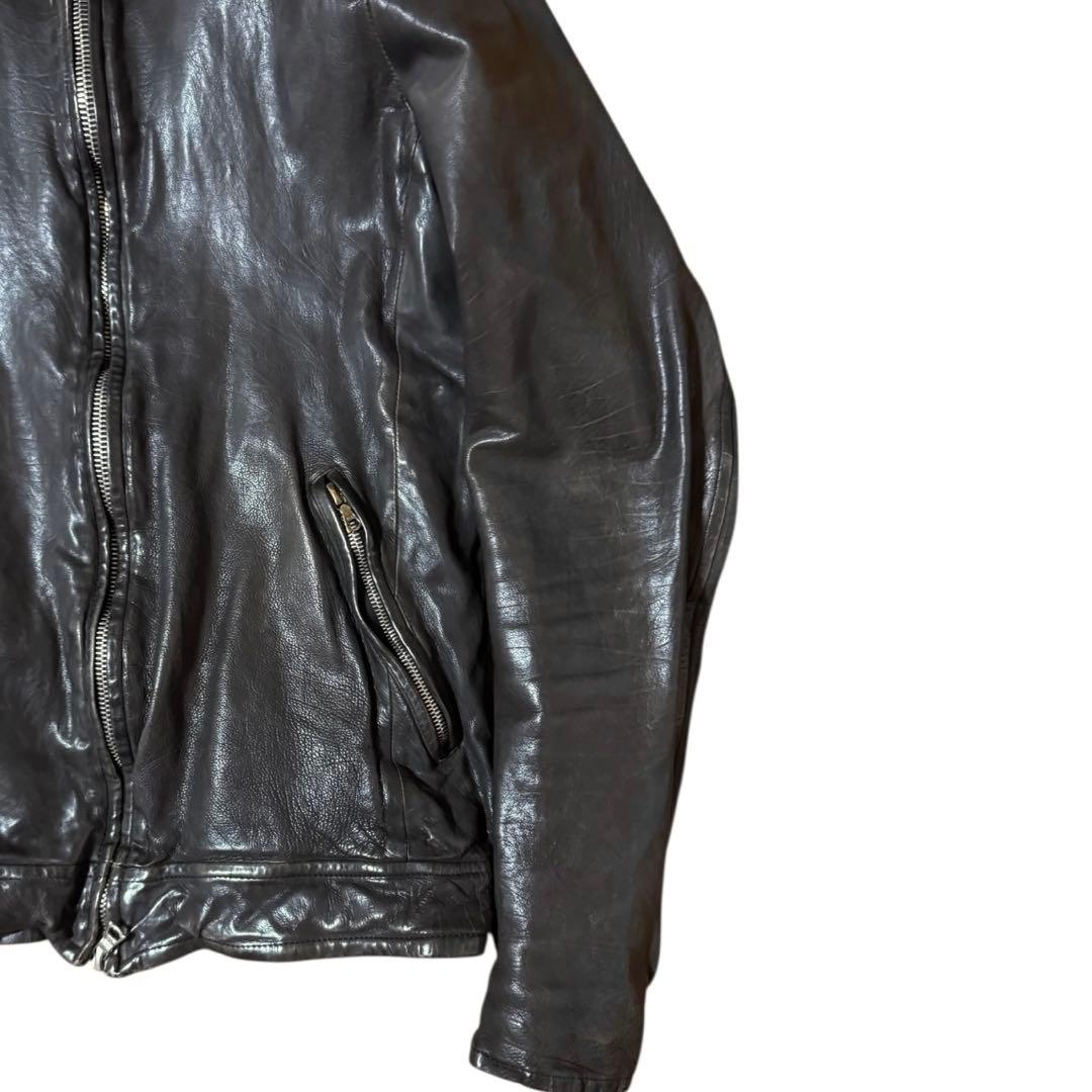 BACKLASH 製品染め イタリアンバッファロー シングルライダース S 黒