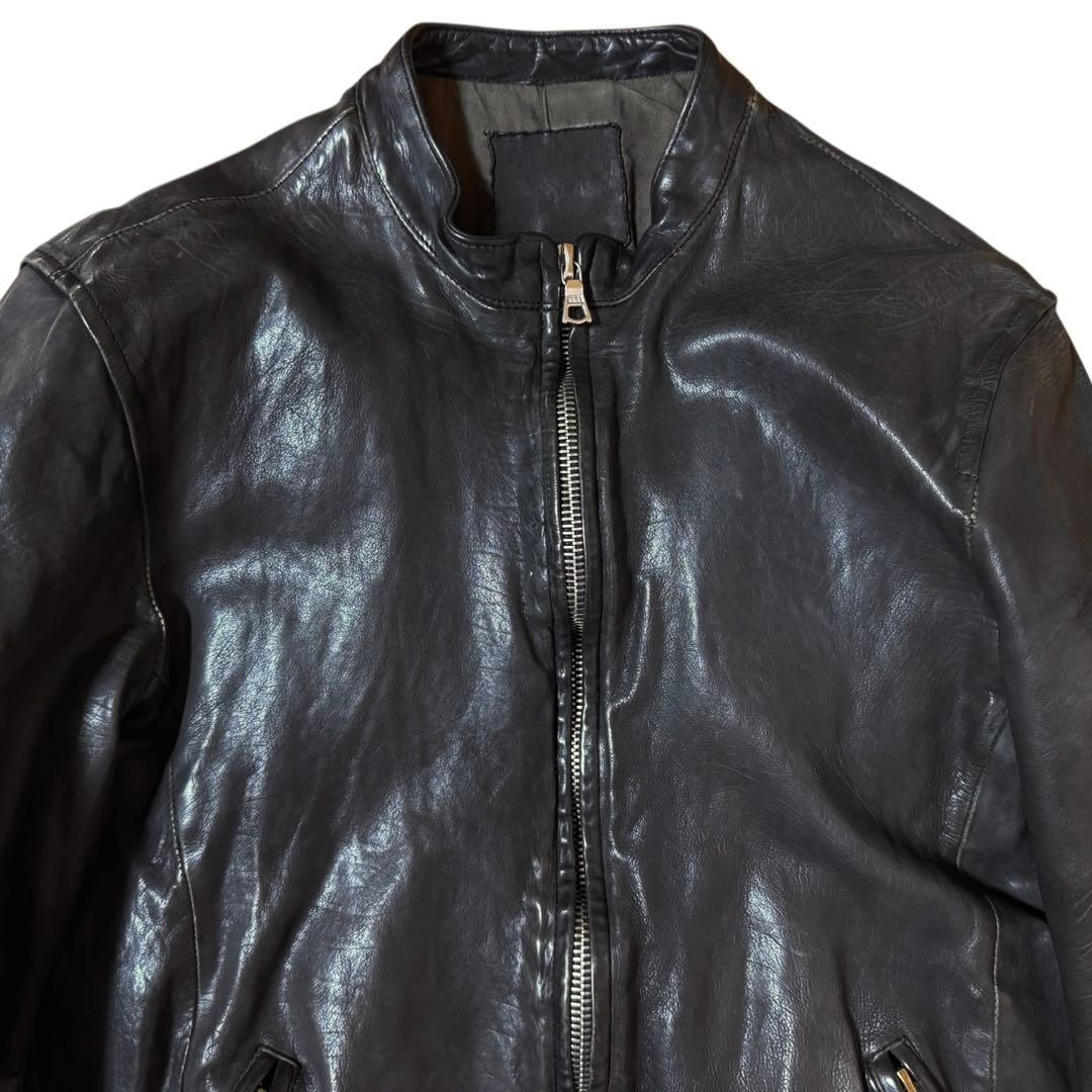 BACKLASH 製品染め イタリアンバッファロー シングルライダース S 黒