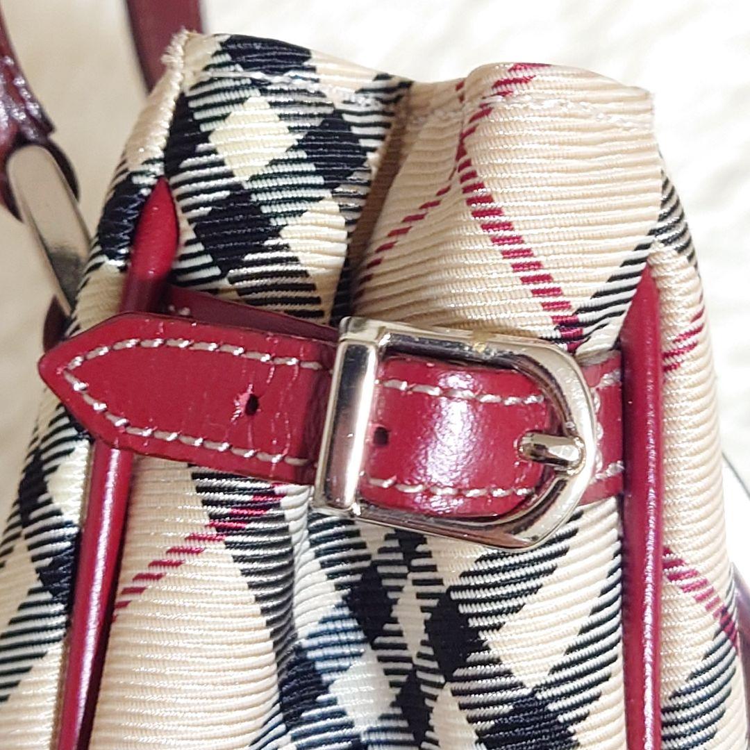 バーバリー ロゴプレート ミニハンドバッグ サイドベルト ノバチェック