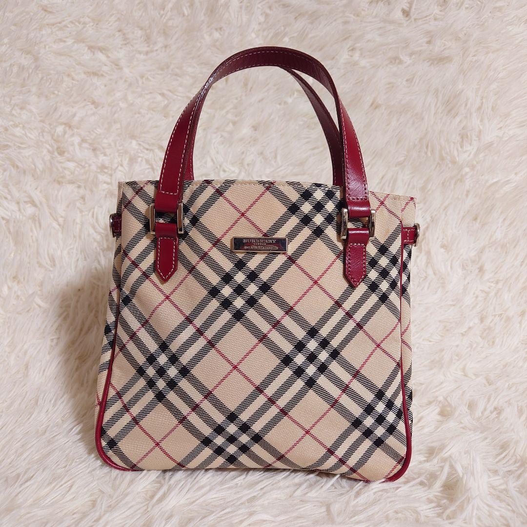 バーバリー ロゴプレート ミニハンドバッグ サイドベルト ノバチェック