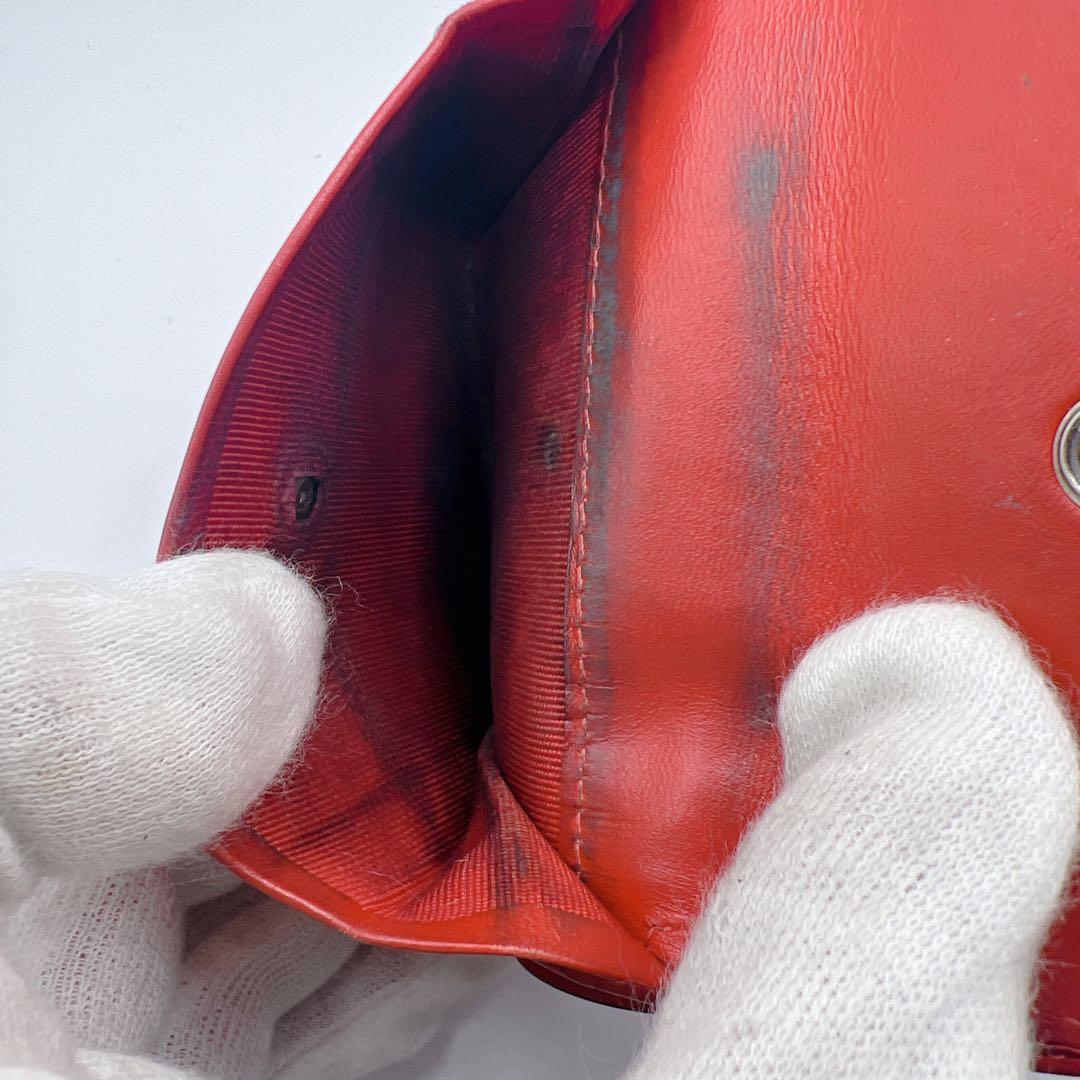 ✨箱付き✨　クリスチャンルブタン スタッズ 二つ折り財布 黒 レッド