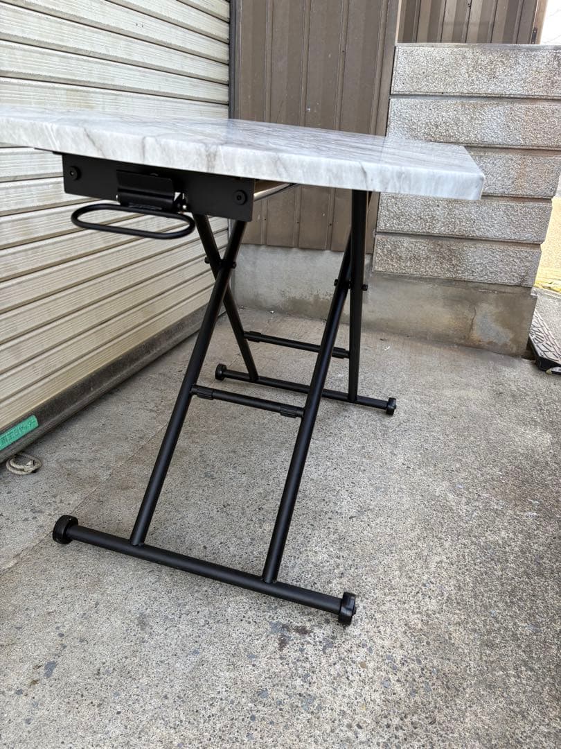 大理石調　昇降テーブル　中古品