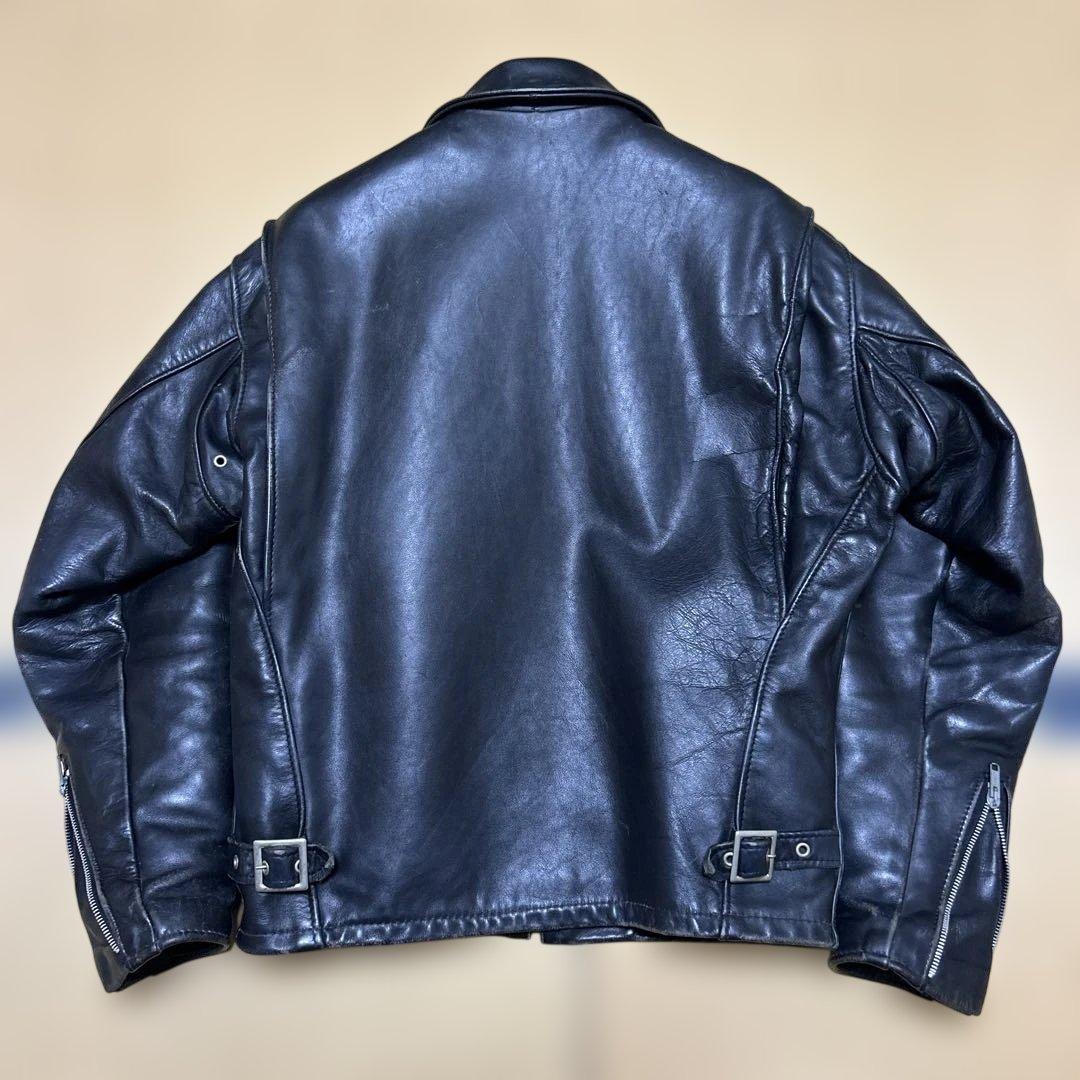 Schott ブラック シングルライダースジャケット38 ライナー付　642