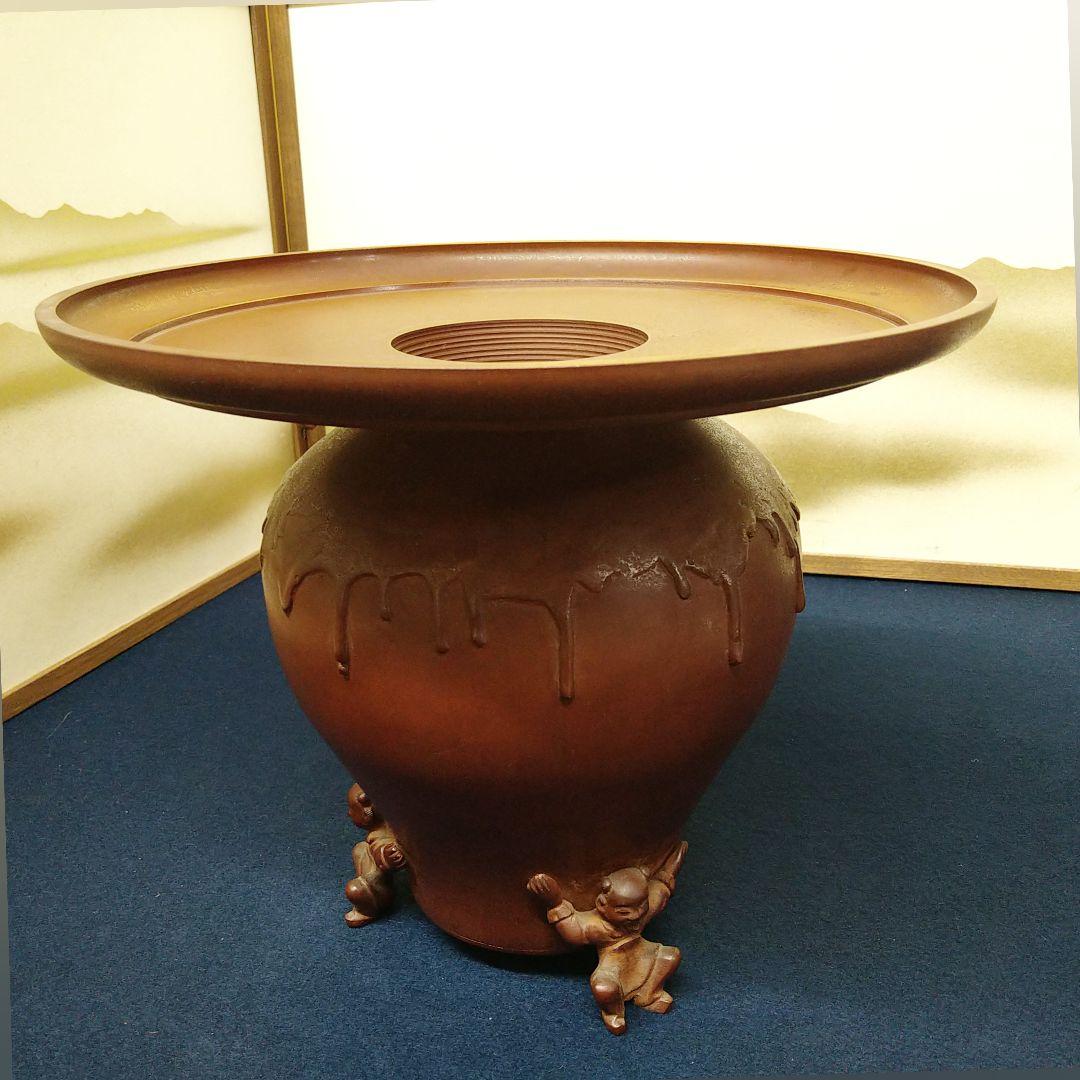 AG63 中光作 薄端 唐子 花入 花器 唐銅製 華道具