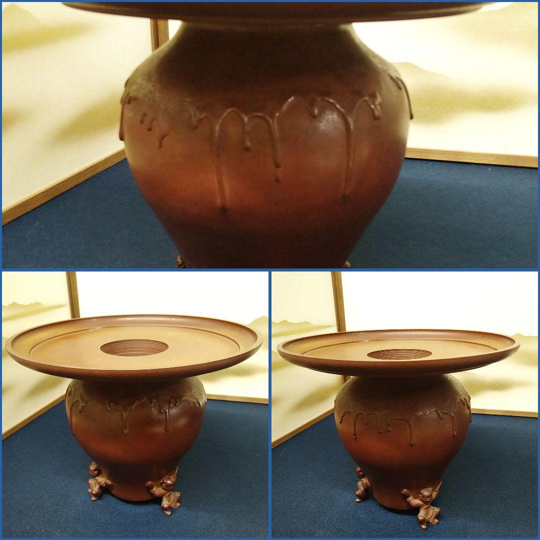 AG63 中光作 薄端 唐子 花入 花器 唐銅製 華道具