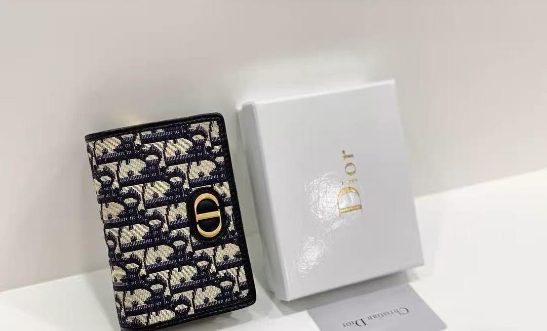 二つ折り財布 ネイビー　トロッター　キャンバスレザー 即購入OK