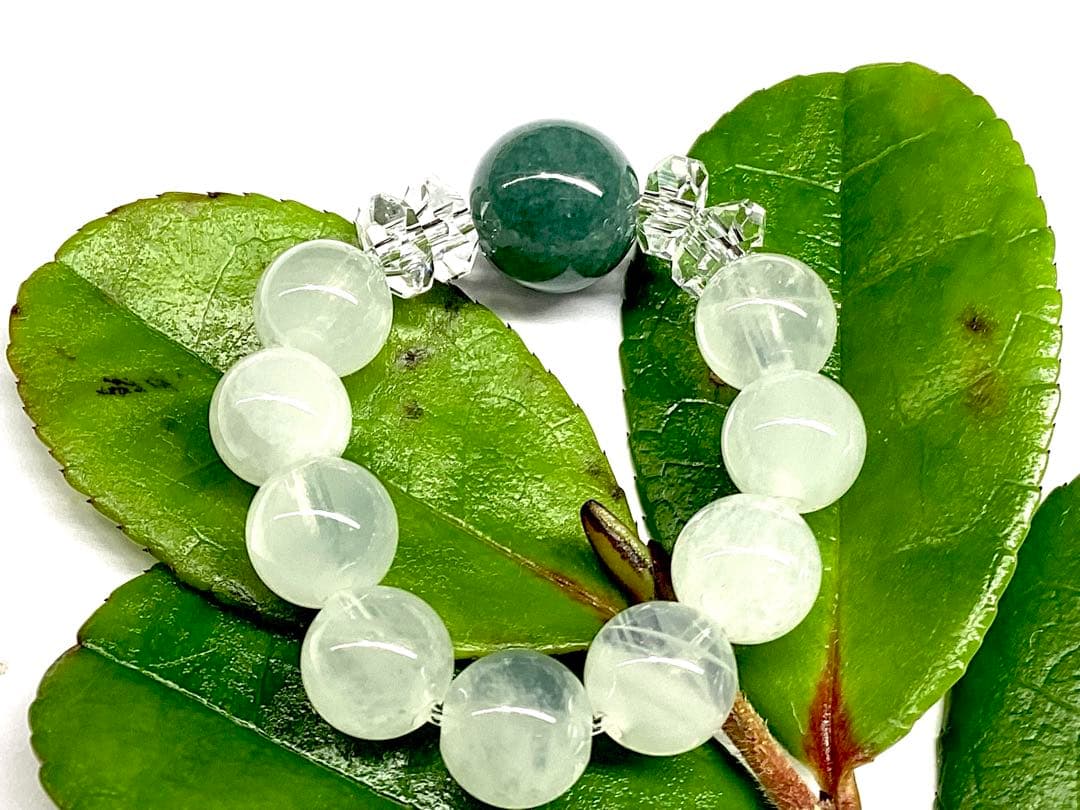 ✳糸魚川翡翠青緑入りコン沢＊乙女鉱山白水晶＊奈留島水晶20面カット玉のリング本物