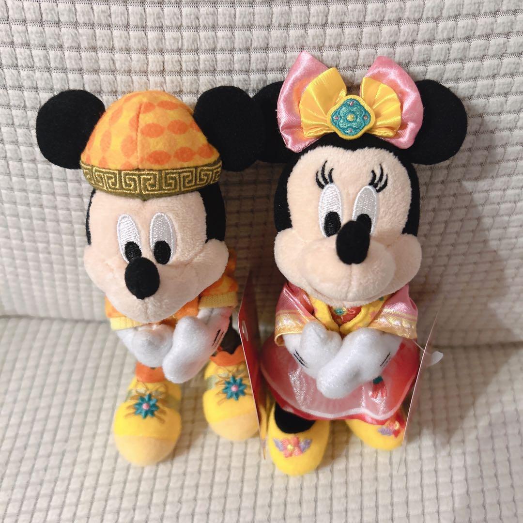 【新品】香港ディズニー 春節 ミッキー ミニー ぬいぐるみ バッグチャーム