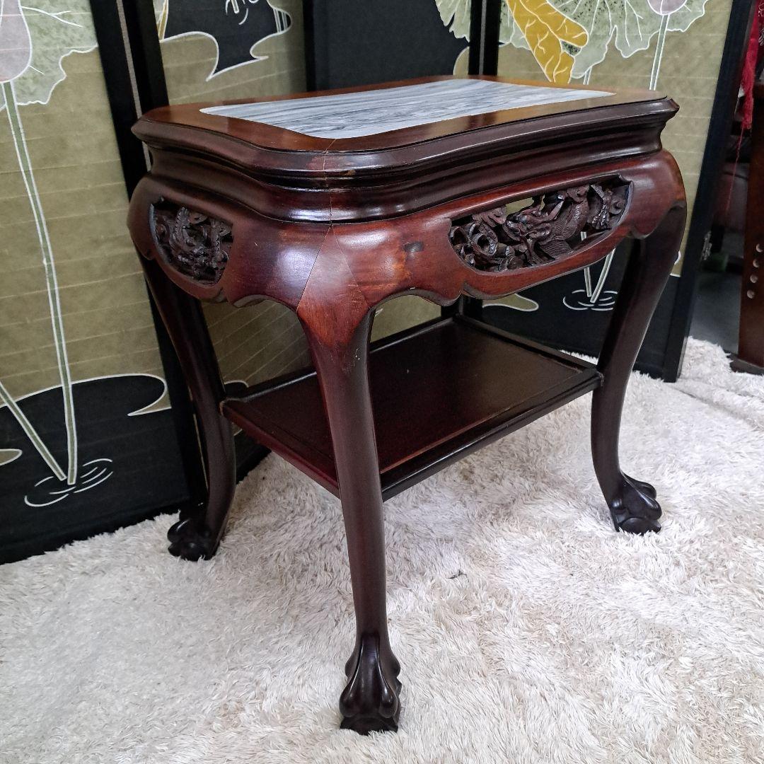 ♡石天板　龍の爪　サイドテーブル　花台　♡