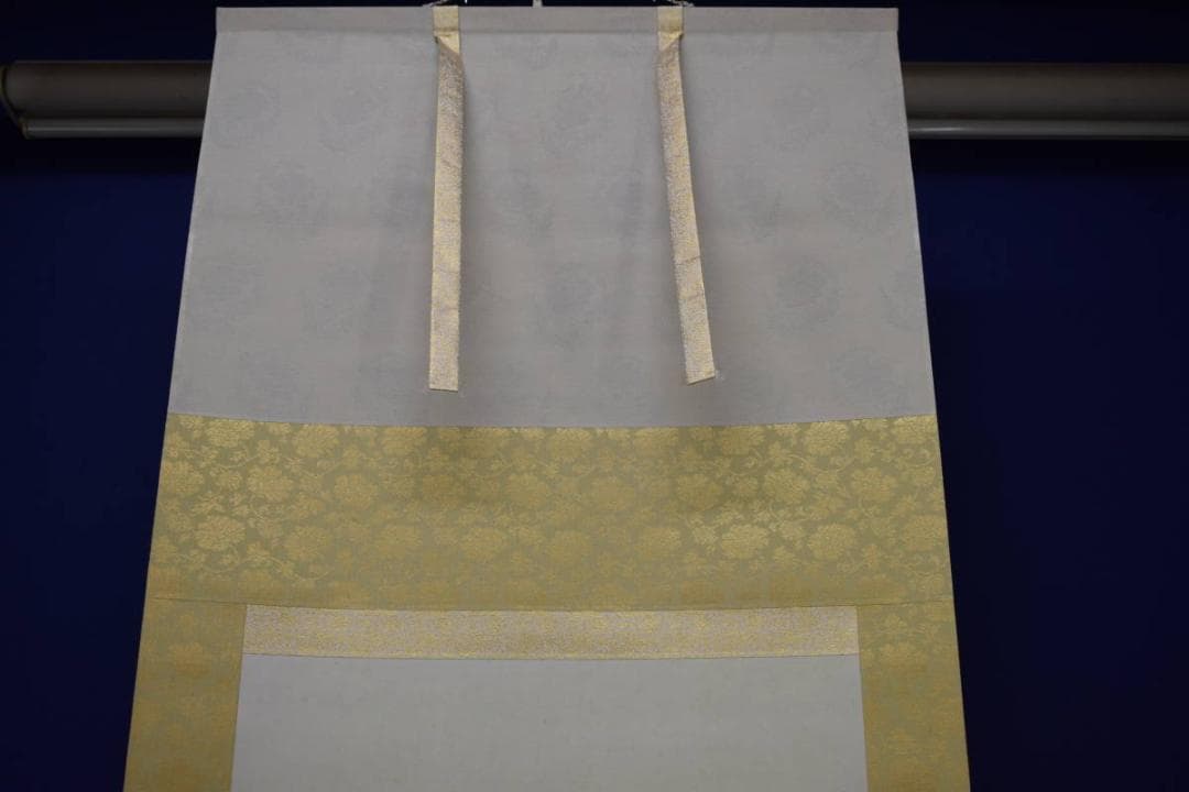 真作/白石勝敏/鉄仙花/桐共箱二重箱付/布袋屋掛軸HH-682