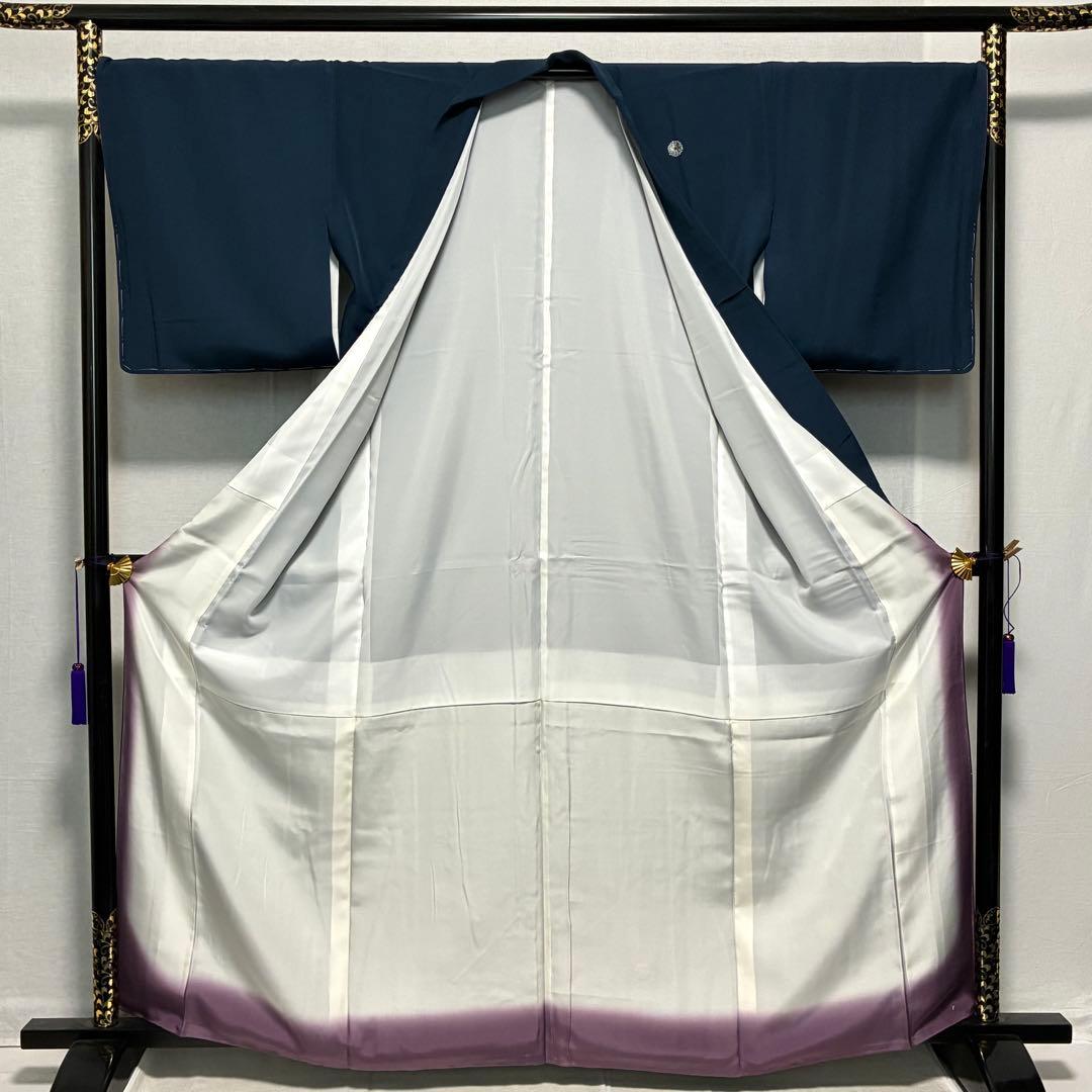 18日以降発送 D60訪問着 刺繍 正絹着物 袷 バチ衿 しつけ糸付未使用極美品