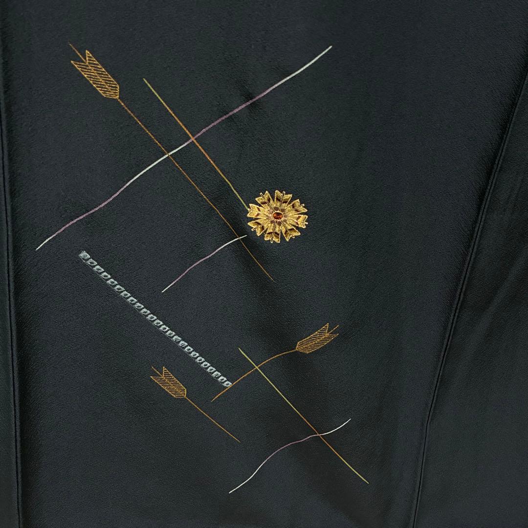 18日以降発送 D60訪問着 刺繍 正絹着物 袷 バチ衿 しつけ糸付未使用極美品