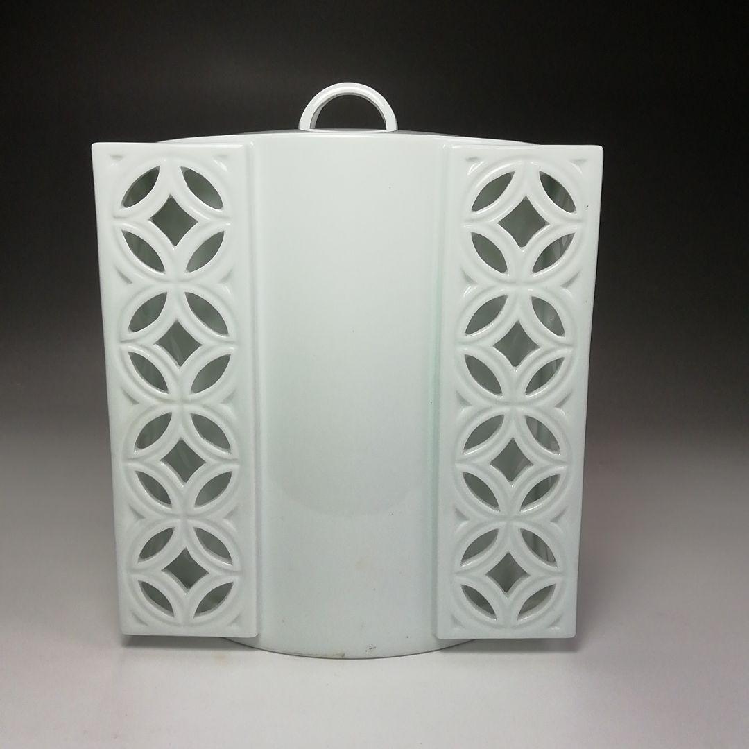 Ｓ５５１　皆具　『平戸焼』『白磁　七宝透　皆具』『十三代　横石嘉助作』　共箱