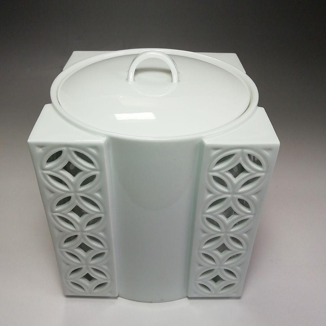 Ｓ５５１　皆具　『平戸焼』『白磁　七宝透　皆具』『十三代　横石嘉助作』　共箱