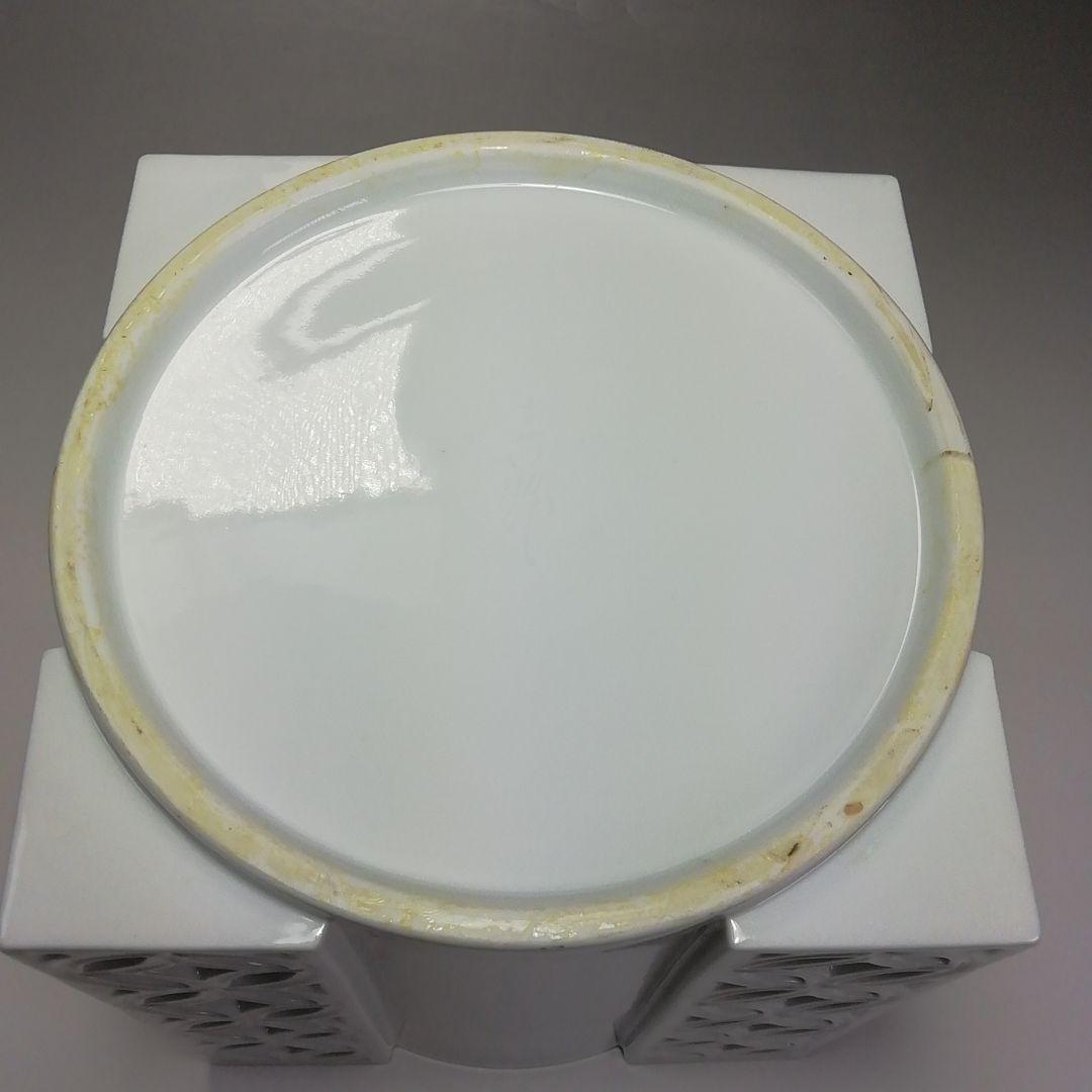 Ｓ５５１　皆具　『平戸焼』『白磁　七宝透　皆具』『十三代　横石嘉助作』　共箱