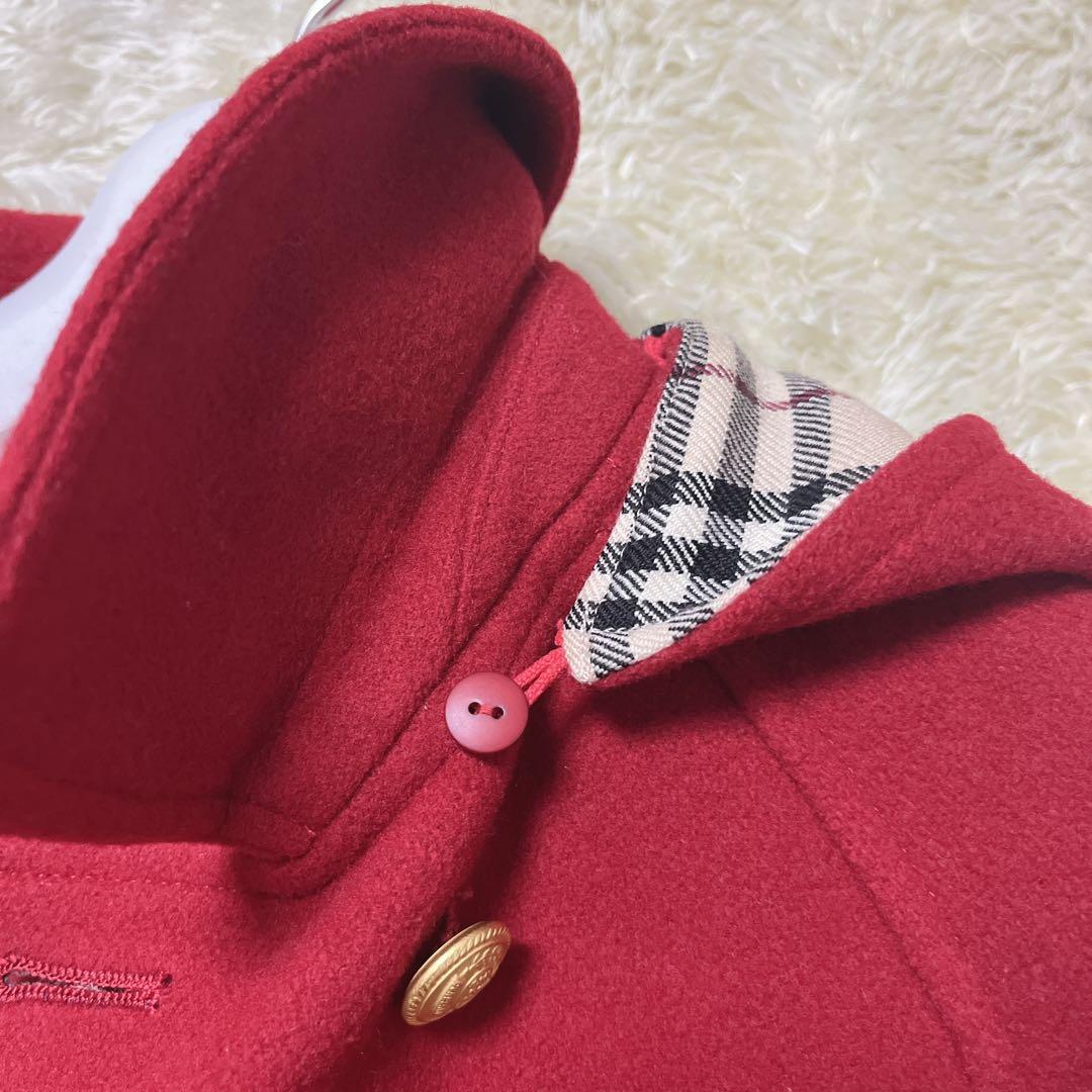 バーバリーロンドン　ウールコート　金ボタン　赤　100A