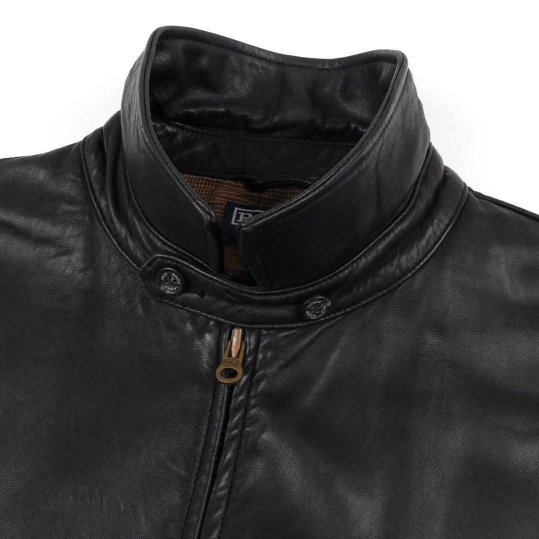 90s Polo Ralph Lauren Leather Jacket 黒