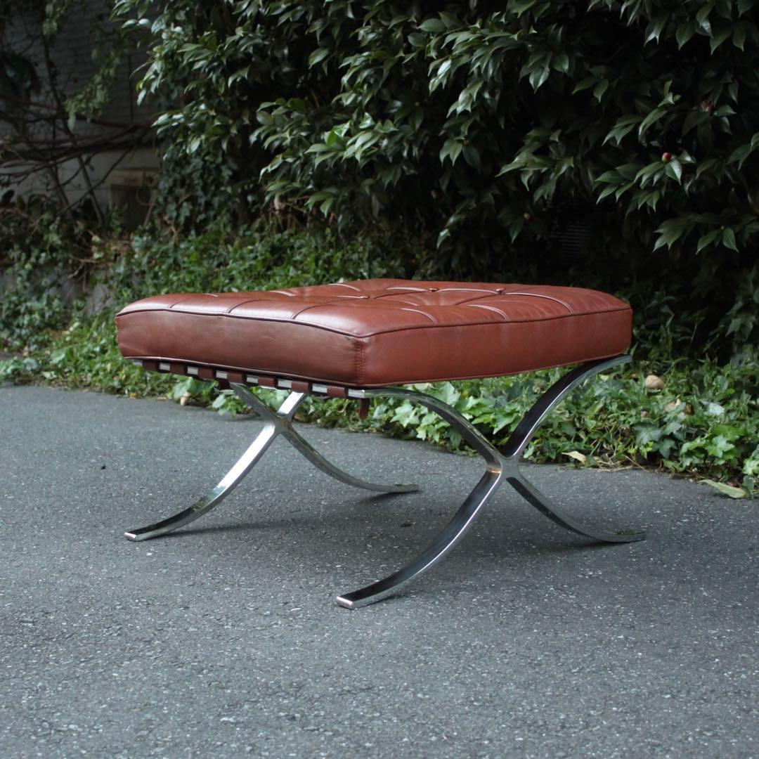 バルセロナチェア オットマン スツール 本革 レザー ブラウン リプロダクト