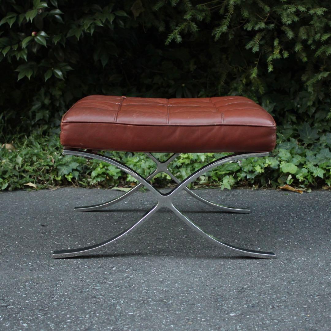 バルセロナチェア オットマン スツール 本革 レザー ブラウン リプロダクト