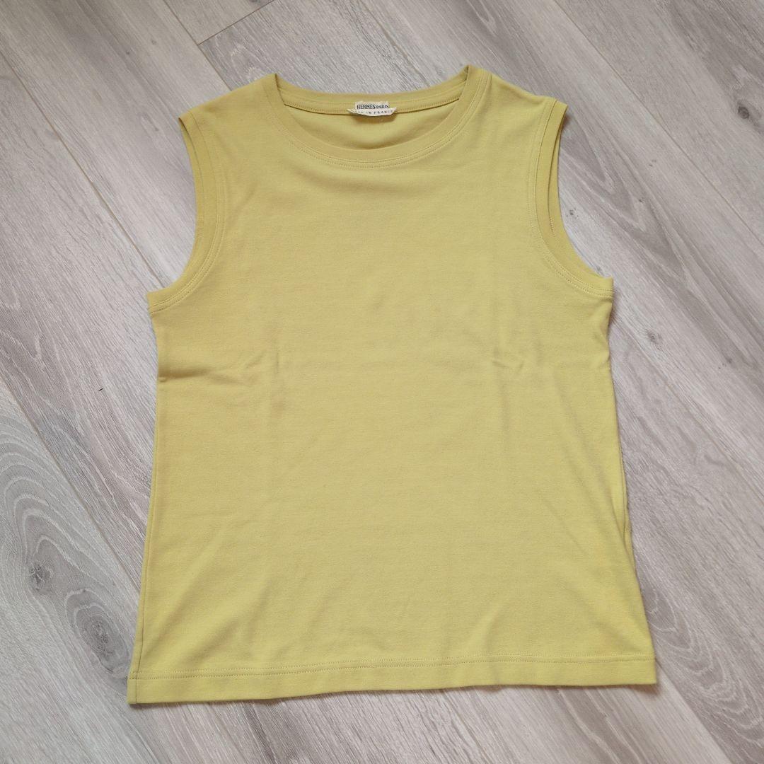 クリーニング済♡HERMES ノースリーブ イエロー サイズ38