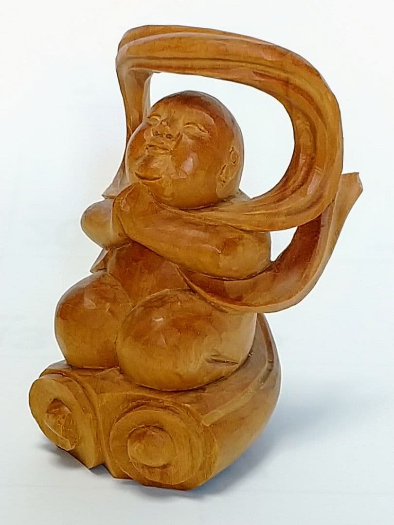 童子坐像 飛天 #567 ◆白檀 木彫 仏像