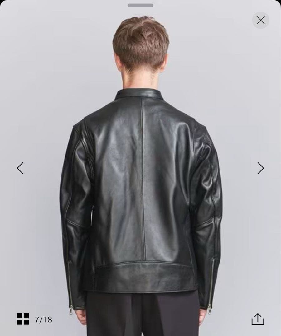 beauty&youth シープレザーシングルライダーズジャケット