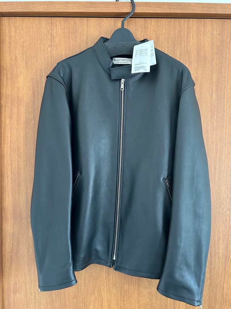 beauty&youth シープレザーシングルライダーズジャケット