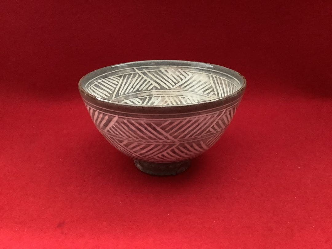 彫三島茶碗　豊造　【新品未使用】