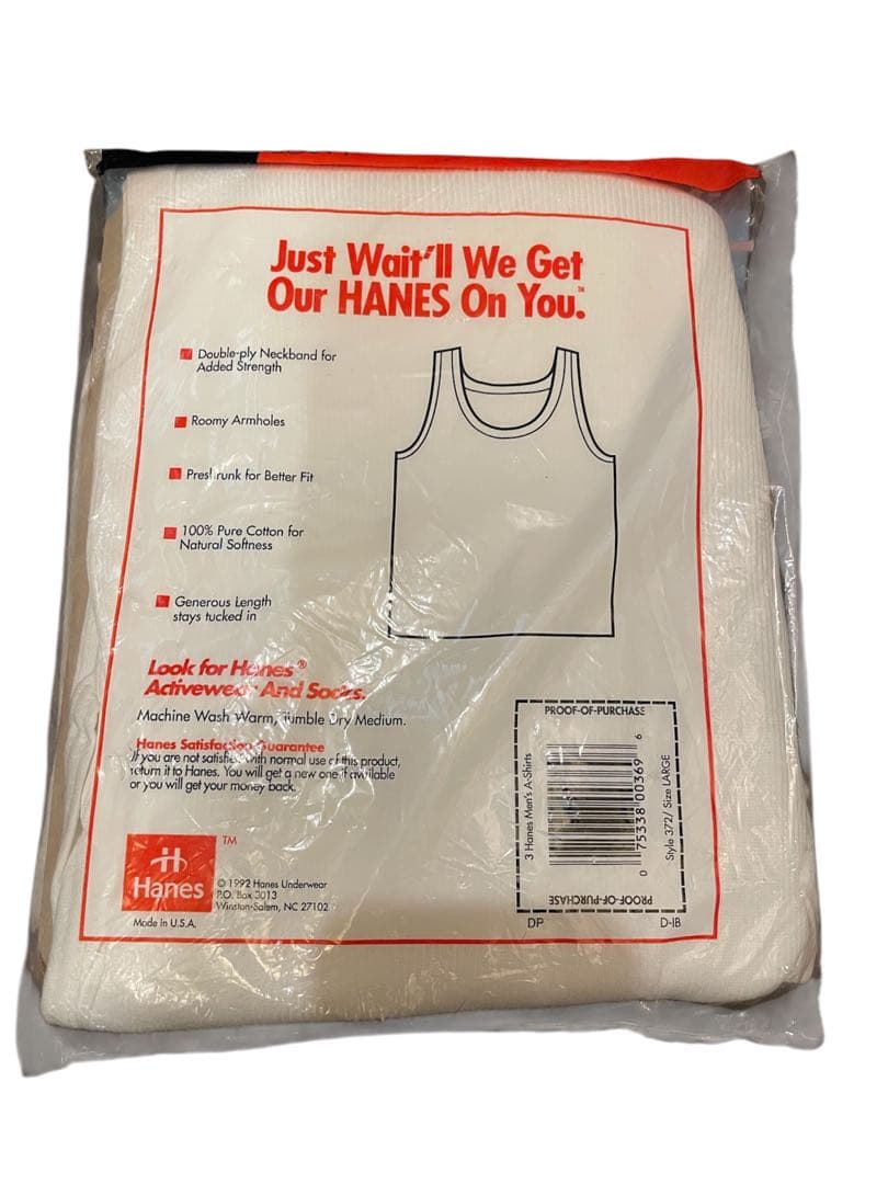 Hanes ヘインズ Large タンクトップ 3枚セット 1992年