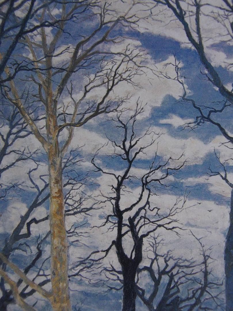 吹野芳忠、【天空の詩】、希少な額装用画集より、新品額装付