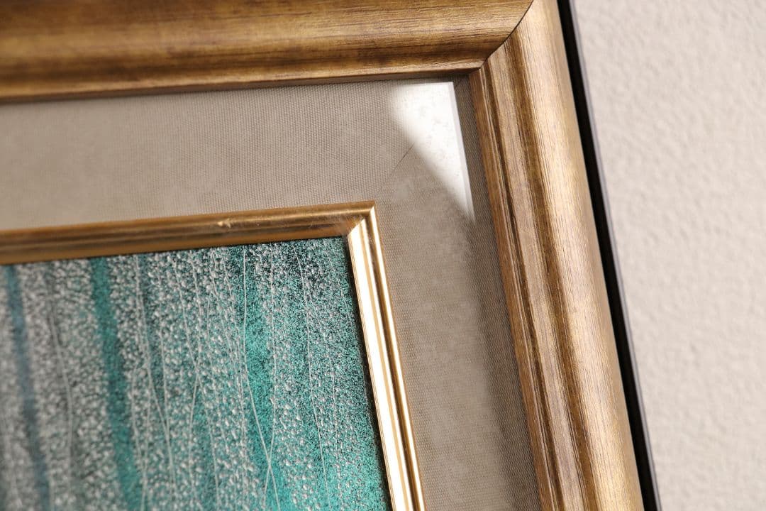 【真作】漆芸画 新木光「月夜の詩」輪島市美術展出品 額装 12号 沈金銀M865