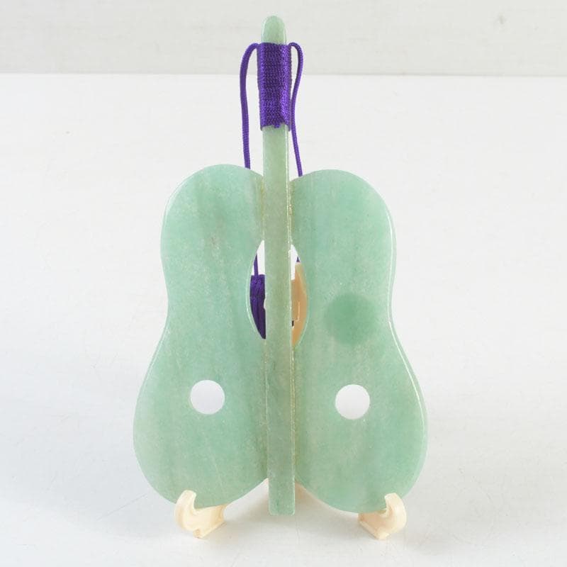 天然石　アベンチュリン　幸貴作　風林火山　軍配　縁起物　置物　共箱　V　9514