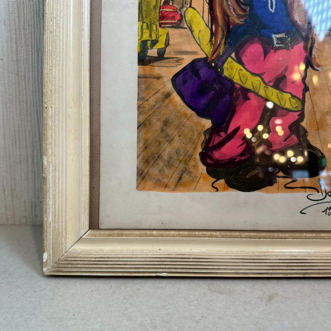 iΦ 真作 フランス ヴィンテージ ビックアイアート 少女 1972年 ドミニク