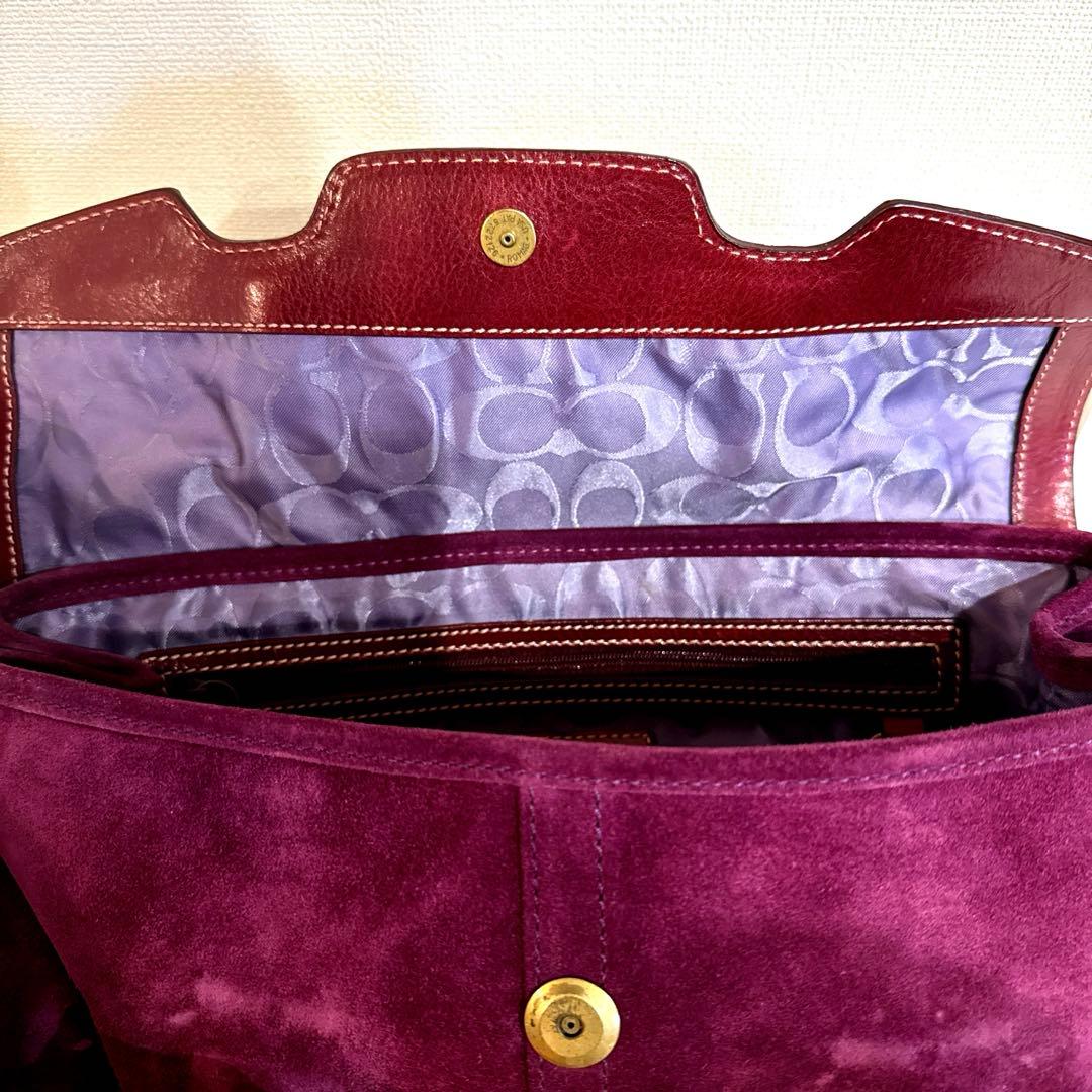 【COACH】スエードハンドバッグ パープル