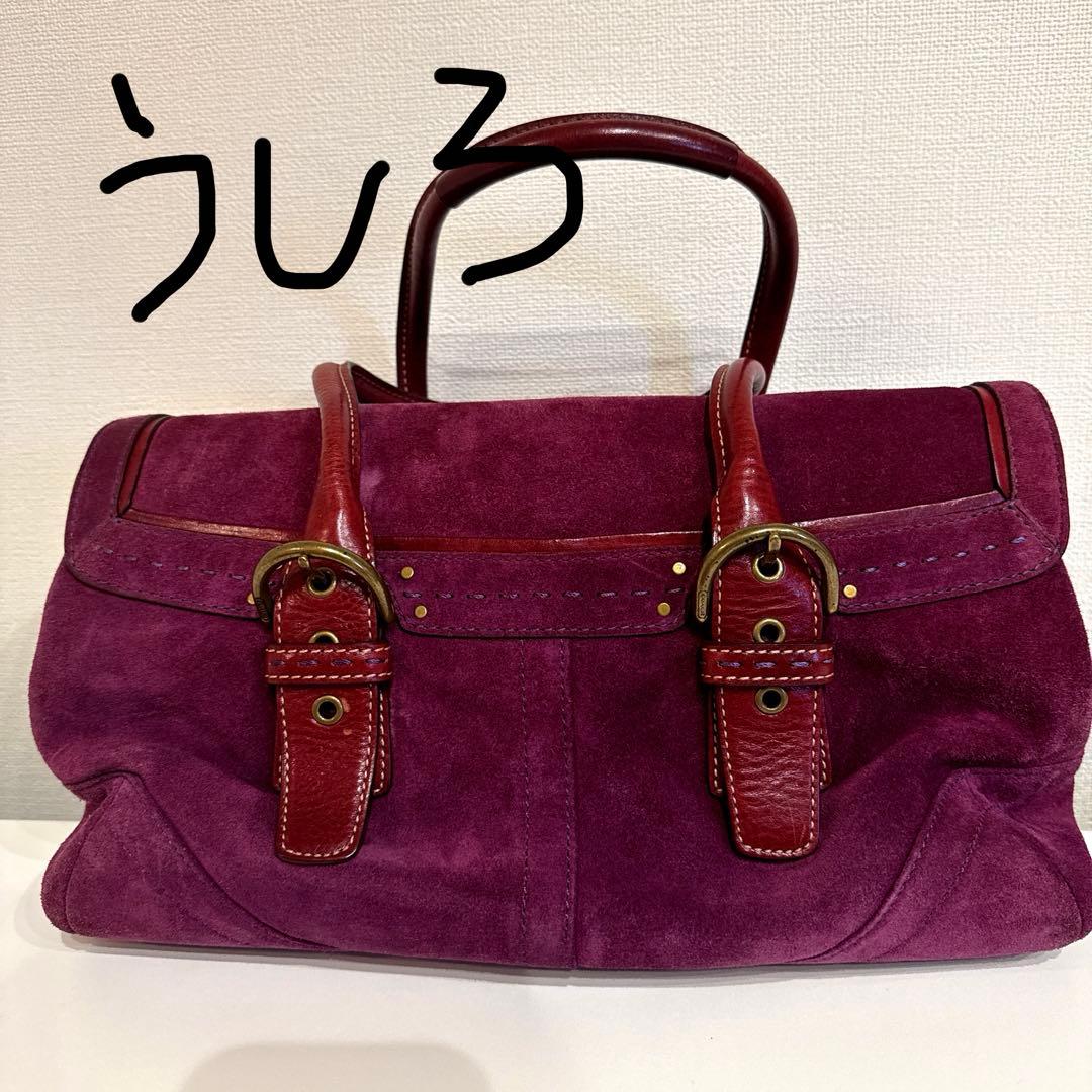 【COACH】スエードハンドバッグ パープル