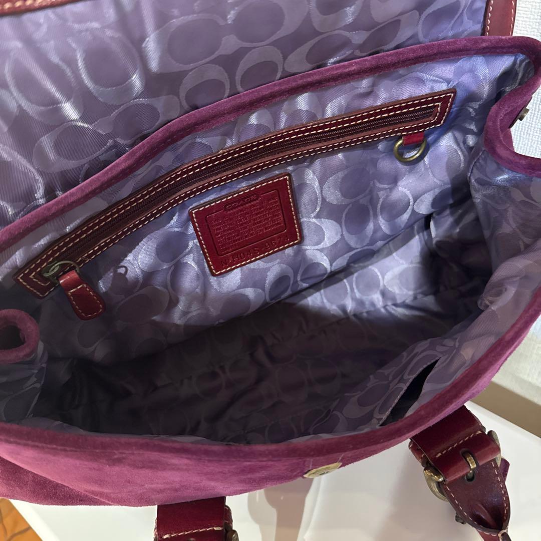【COACH】スエードハンドバッグ パープル