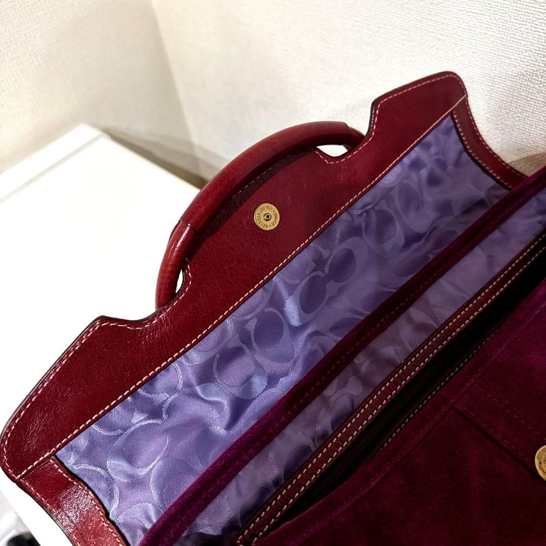 【COACH】スエードハンドバッグ パープル