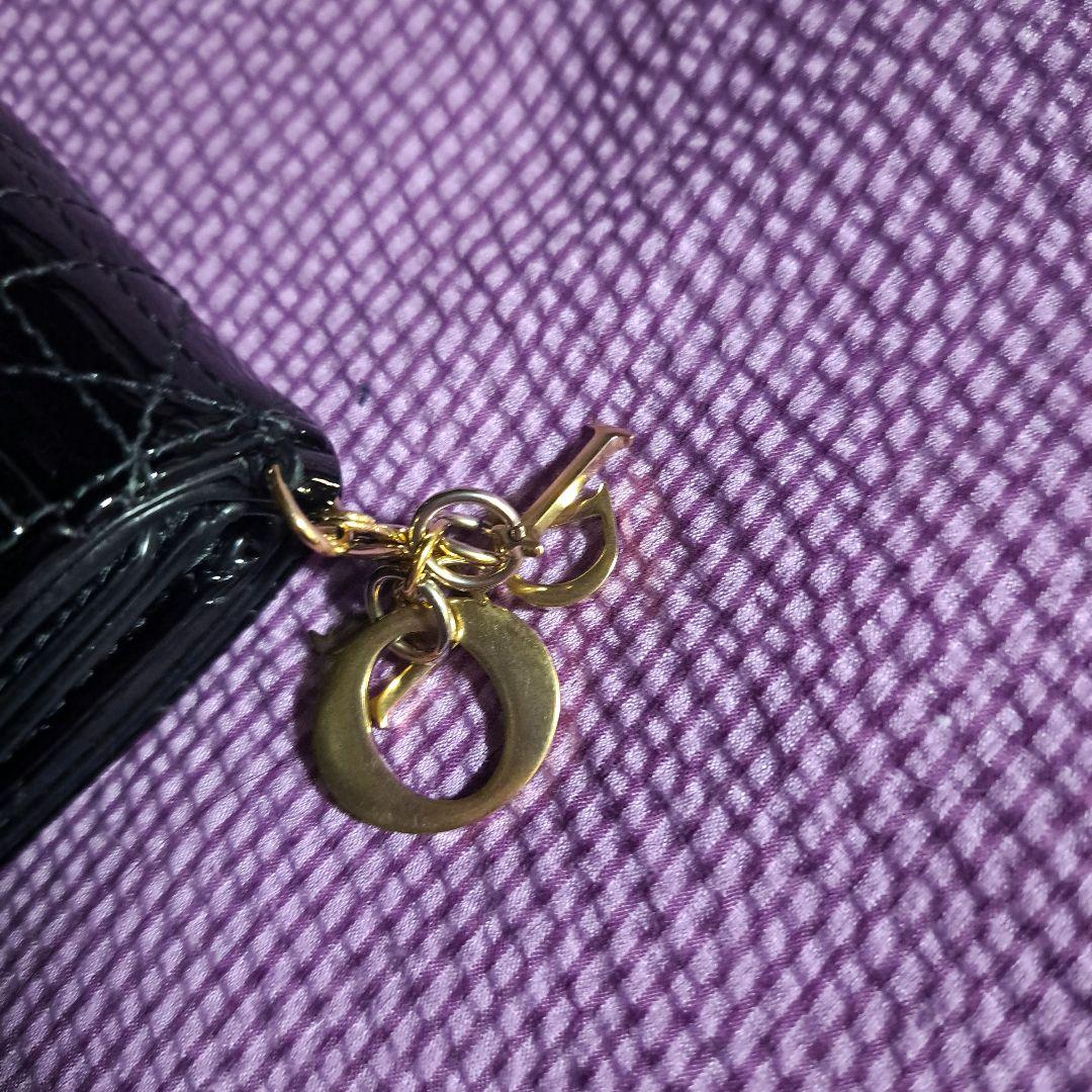 ( 最終価格 )ディオール ロータスウォレット エナメル カナージュ ブラック